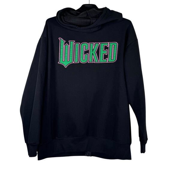 Wicked Movie Women's Full Zip Embroidered Hooded Sweatshirt XL NWT - Picture 4 of 15